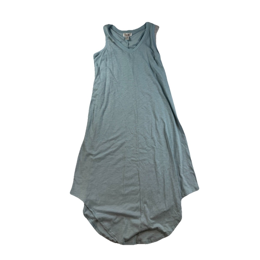 NWT WOMEN'S BLUE Tank V-Neck T-SHIRT DRESS Size Medium Cool Blue Bodycon Comfy
